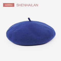 Comfortable grey knitted beret hat