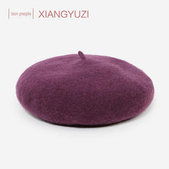 Wool beret hat in vibrant blue colour