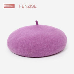 Multicolour wool beret for winter fashion