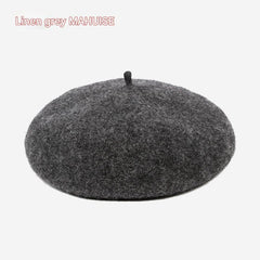 Wool beret hat in vibrant blue colour