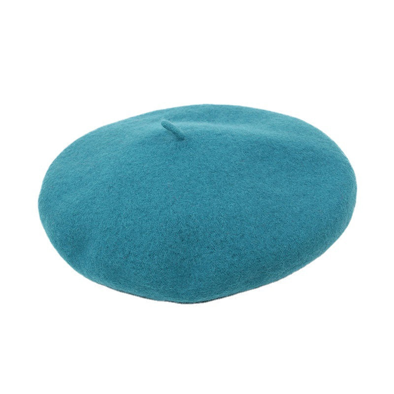 Multicolour wool beret for winter fashion