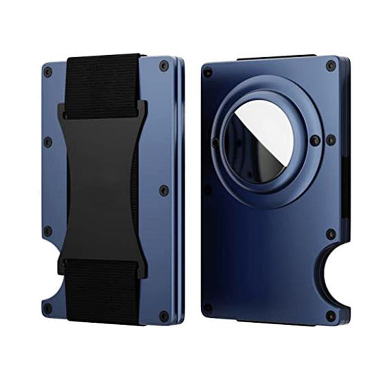 Interior view of aluminium wallet showing card capacity