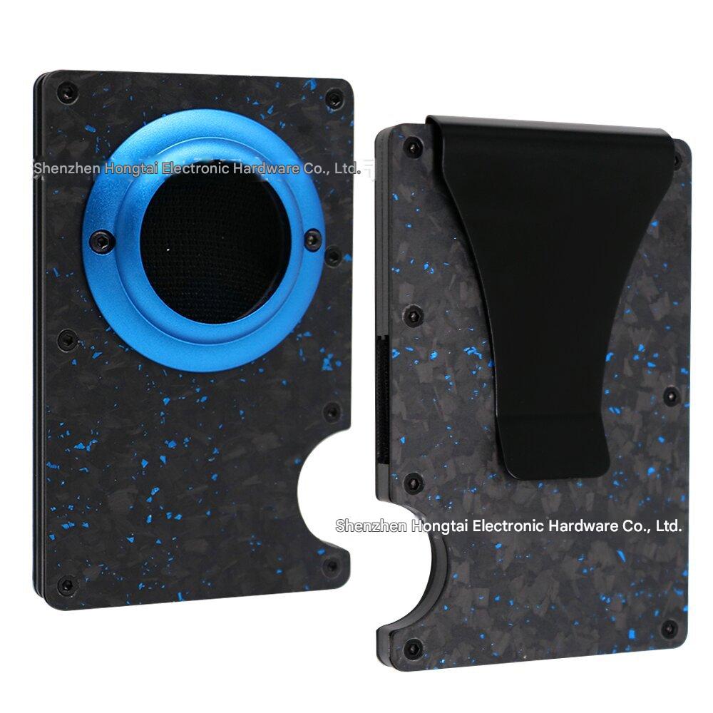 Detailed view of card slots in wallet