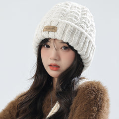 Festive red knit hat and scarf perfect for winter