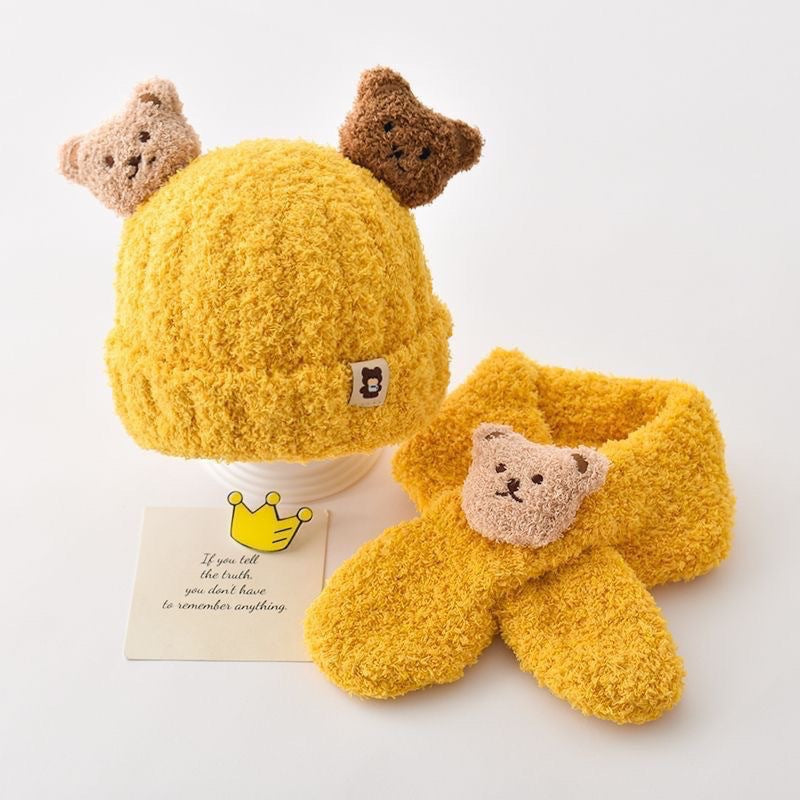 Baby winter gear with a cute bear design
