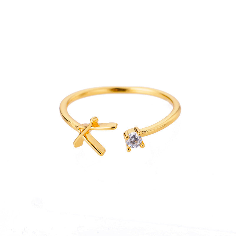 front view of gold plated customised ring