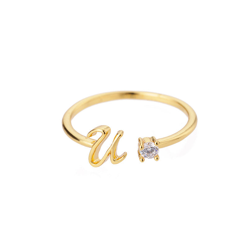 front view of gold plated customised ring