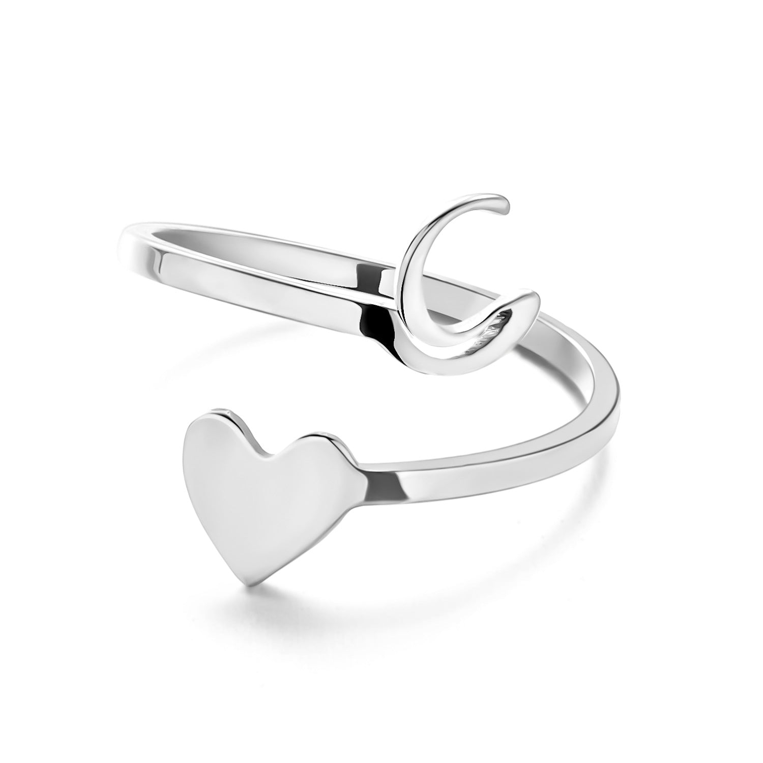 Stylish women wearing adjustable stainless steel rings