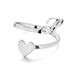 Close-up of colourful adjustable letter ring