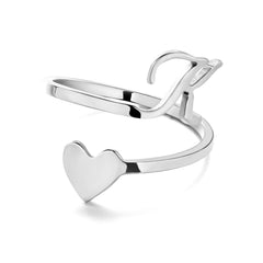 Various styles of women's stainless steel letter rings