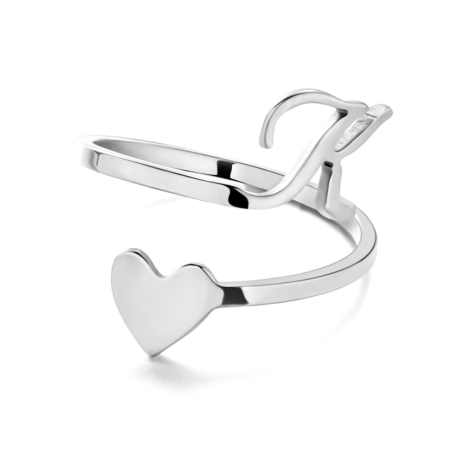 Various styles of women's stainless steel letter rings