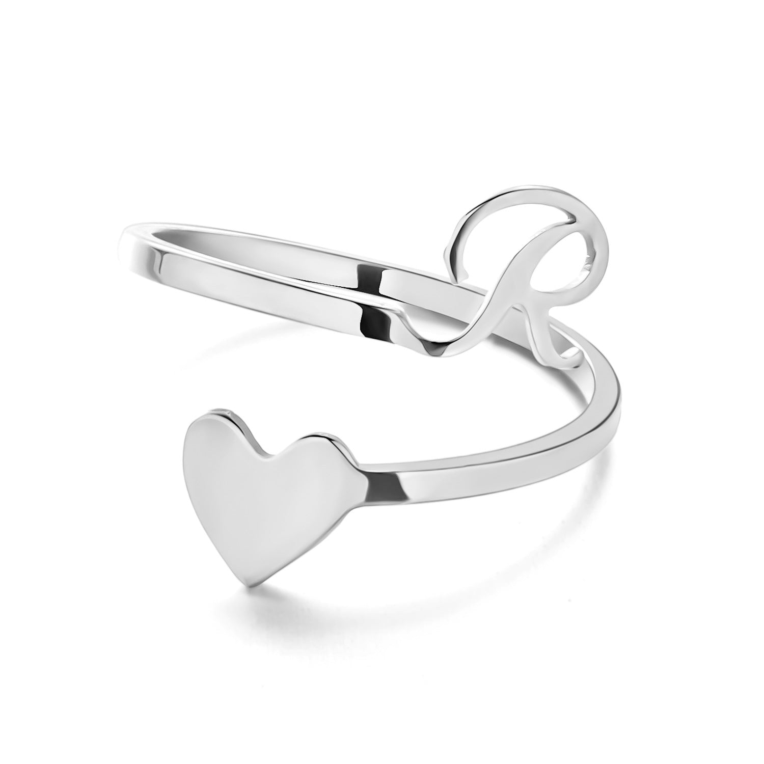 Close-up of colourful adjustable letter ring