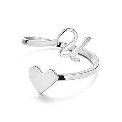 Various styles of women's stainless steel letter rings
