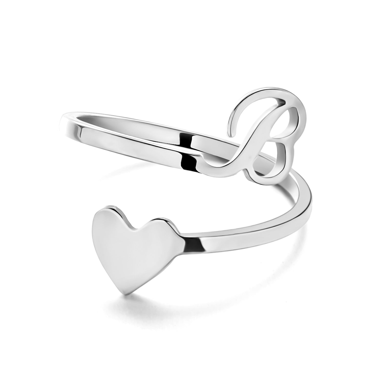Elegant adjustable ring displayed on a white background