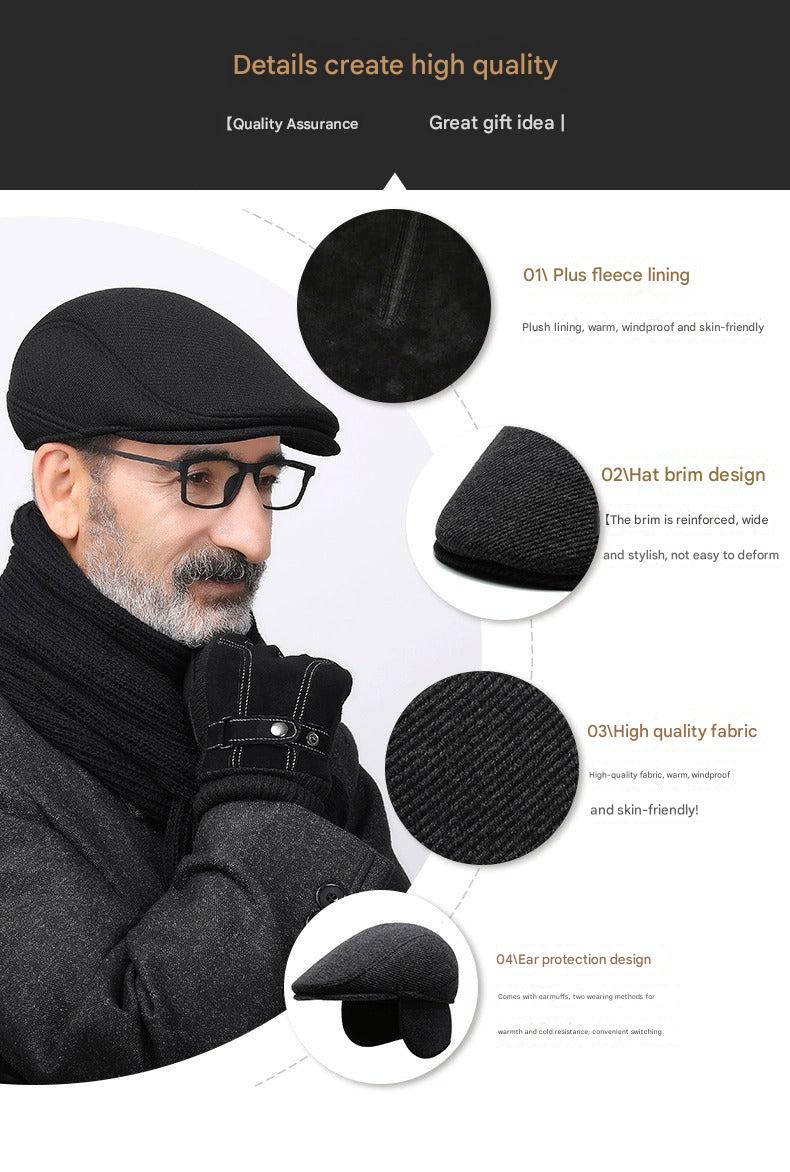 Men's Cotton Duckbill Cap with ear protection