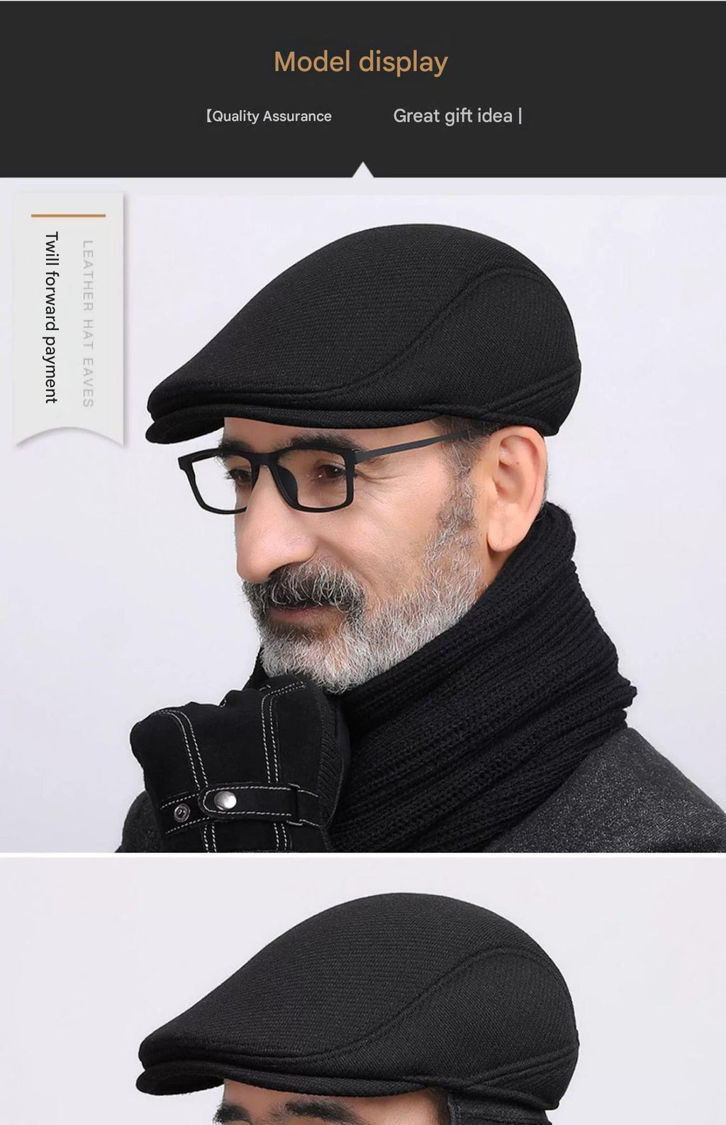 Flat lay of versatile men's duckbill cap