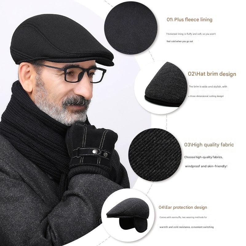 Men's Cotton Duckbill Cap with ear protection