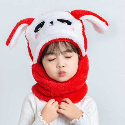 Kids bear ear winter hat in grey colour