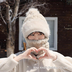 Fashionable neck warmer and hat in winter