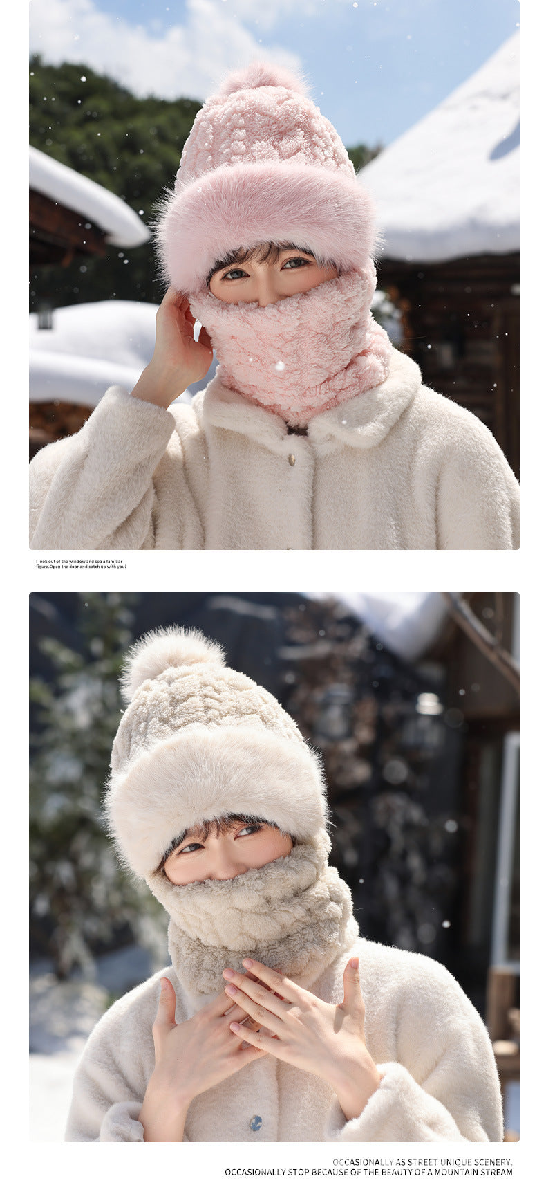Coloured winter hats for outdoor activities
