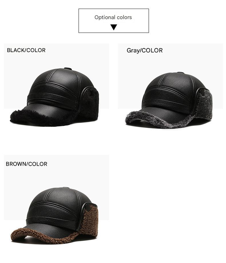 PU leather warm cap in various colours