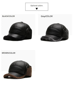 PU leather warm cap in various colours