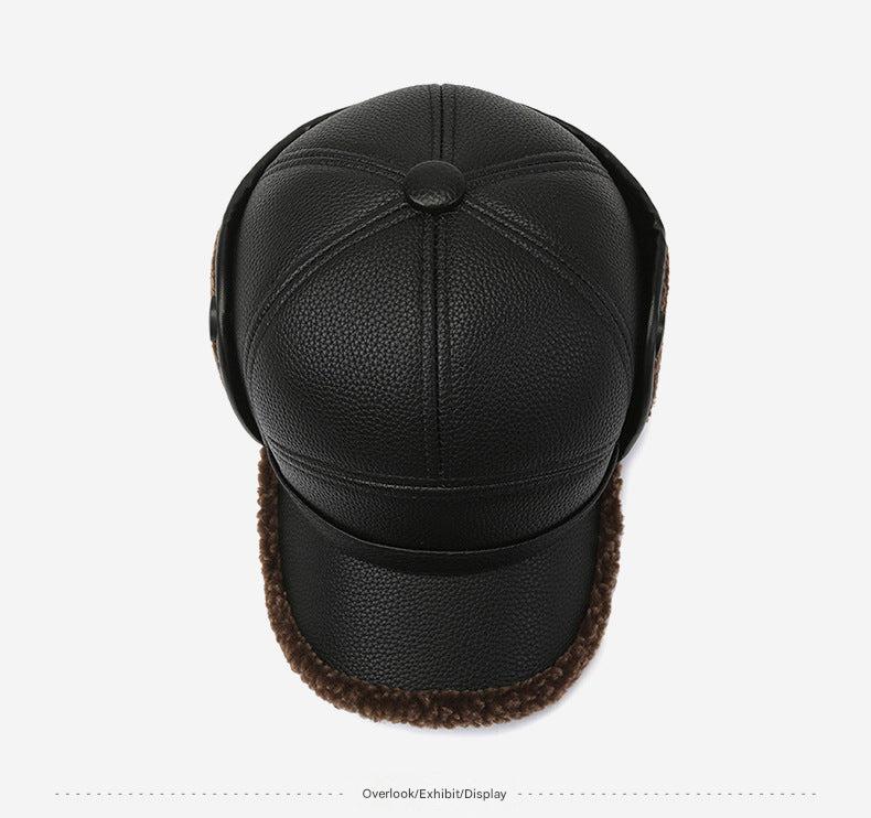 PU leather warm cap in various colours