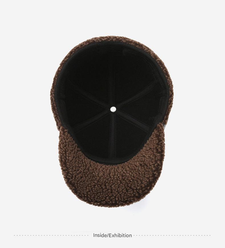 Warm PU leather winter hat for men with ear flaps