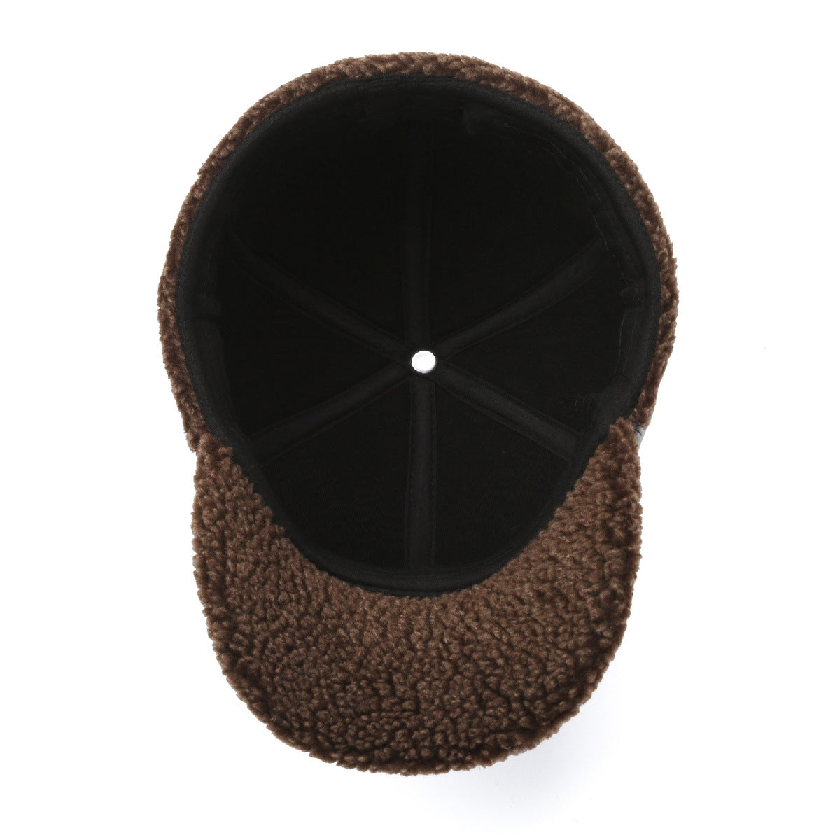 Gray PU leather ear flap cap for winter