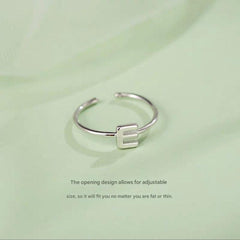 Close-up view of Adjustable Silver Alphabet Ring