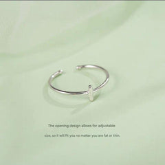 Customisable Silver Alphabet Ring on model