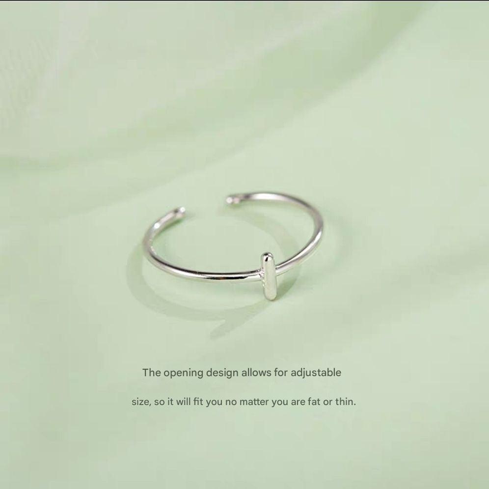Customisable Silver Alphabet Ring on model