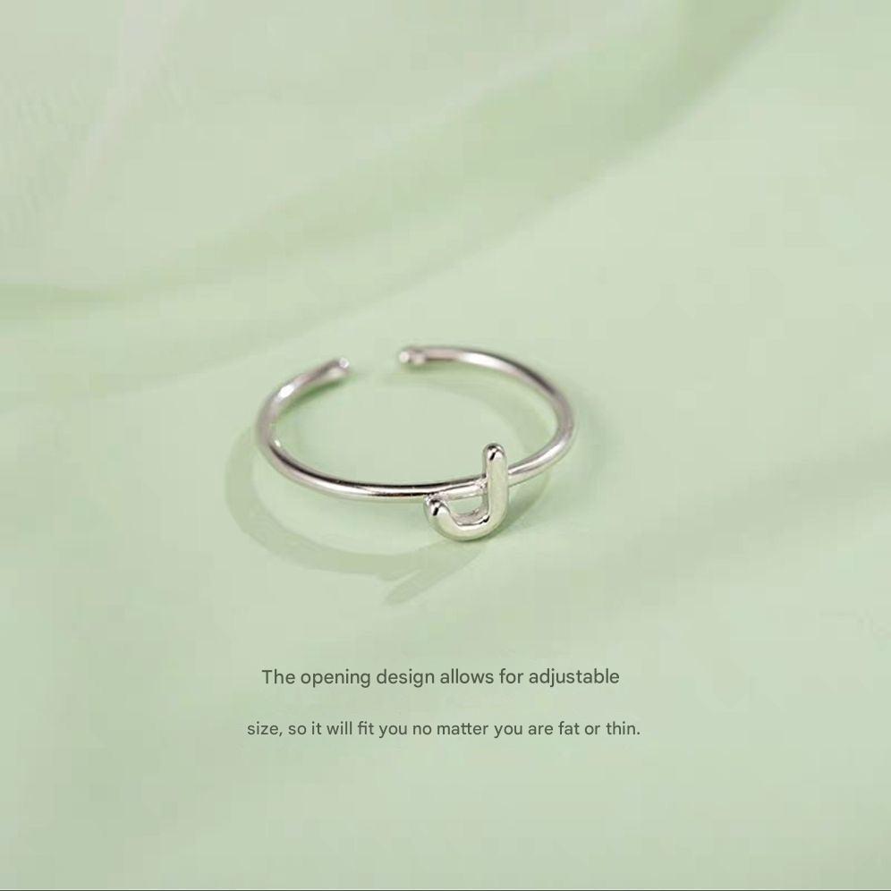 Trendy couple wearing Adjustable Alphabet Rings