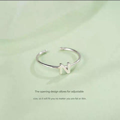 Close-up view of Adjustable Silver Alphabet Ring