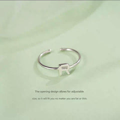 Customisable Silver Alphabet Ring on model