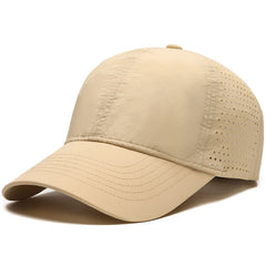Navy blue breathable baseball cap displaying comfort