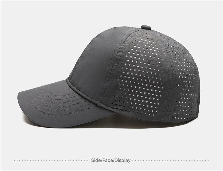 Stylish black summer cap with adjustable fit