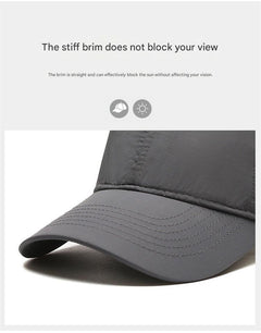 Navy blue breathable baseball cap displaying comfort