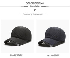 Stylish winter baseball cap for men in black