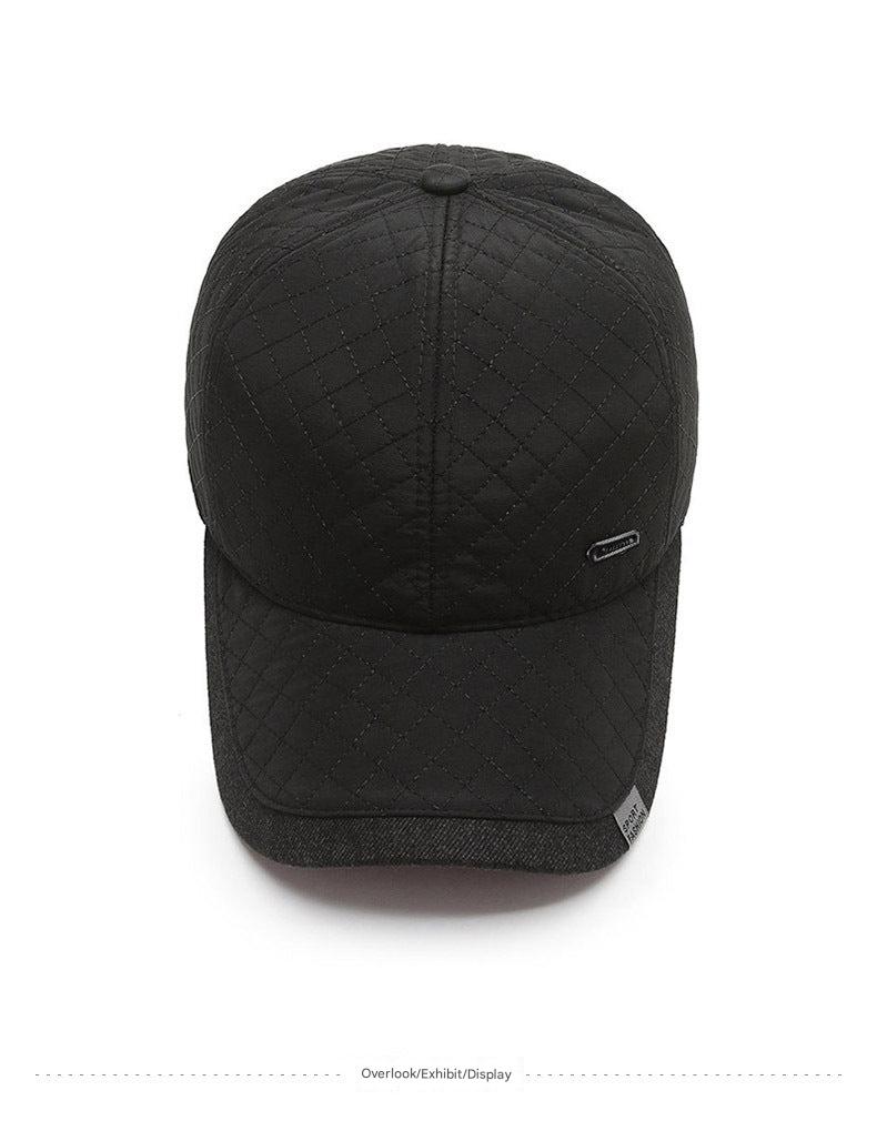 Side view of men's winter baseball cap with ear protection