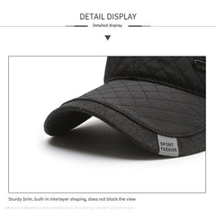 Stylish winter baseball cap for men in black