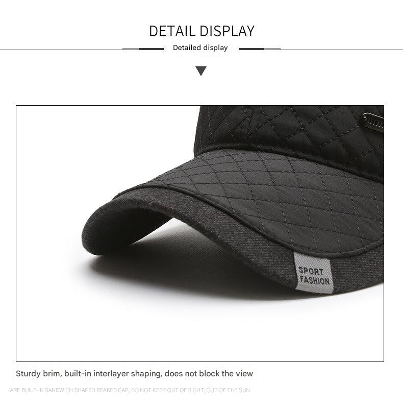 Stylish winter baseball cap for men in black