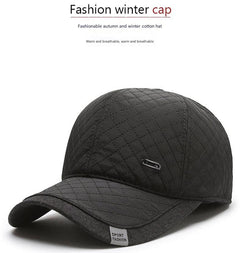 Side view of men's winter baseball cap with ear protection