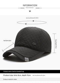 Different views of men's winter baseball cap in warm fabric