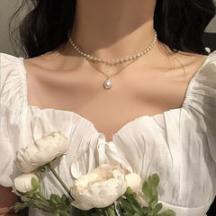 Chic Women's Silver Pearl Necklace Image 9
