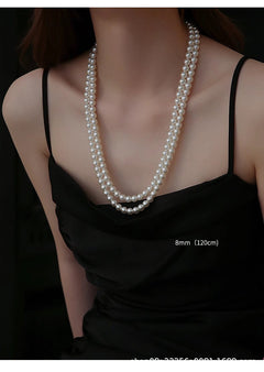 Chic Women's Silver Pearl Necklace Image 8
