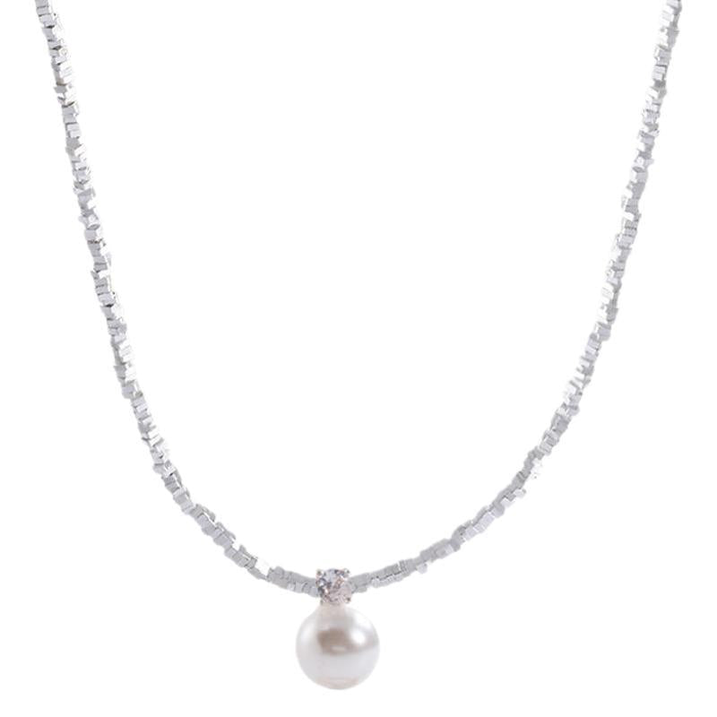 Chic Women's Silver Pearl Necklace Image 5