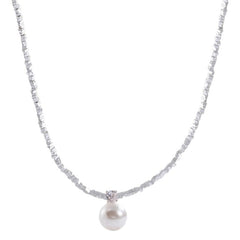 Chic Women's Silver Pearl Necklace Image 5