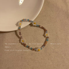 summer necklace with floral design