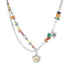 charming floral design necklace detail